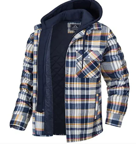 Men's Thick Padded Plaid Jacket – Cozy, Stylish, and Perfect for Cold Weather