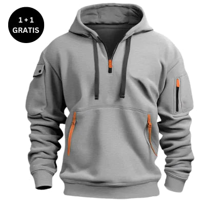 Cotton Dropped Shoulder Hooded Sweatshirt