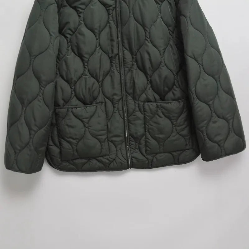 Round Neck Quilted Coat