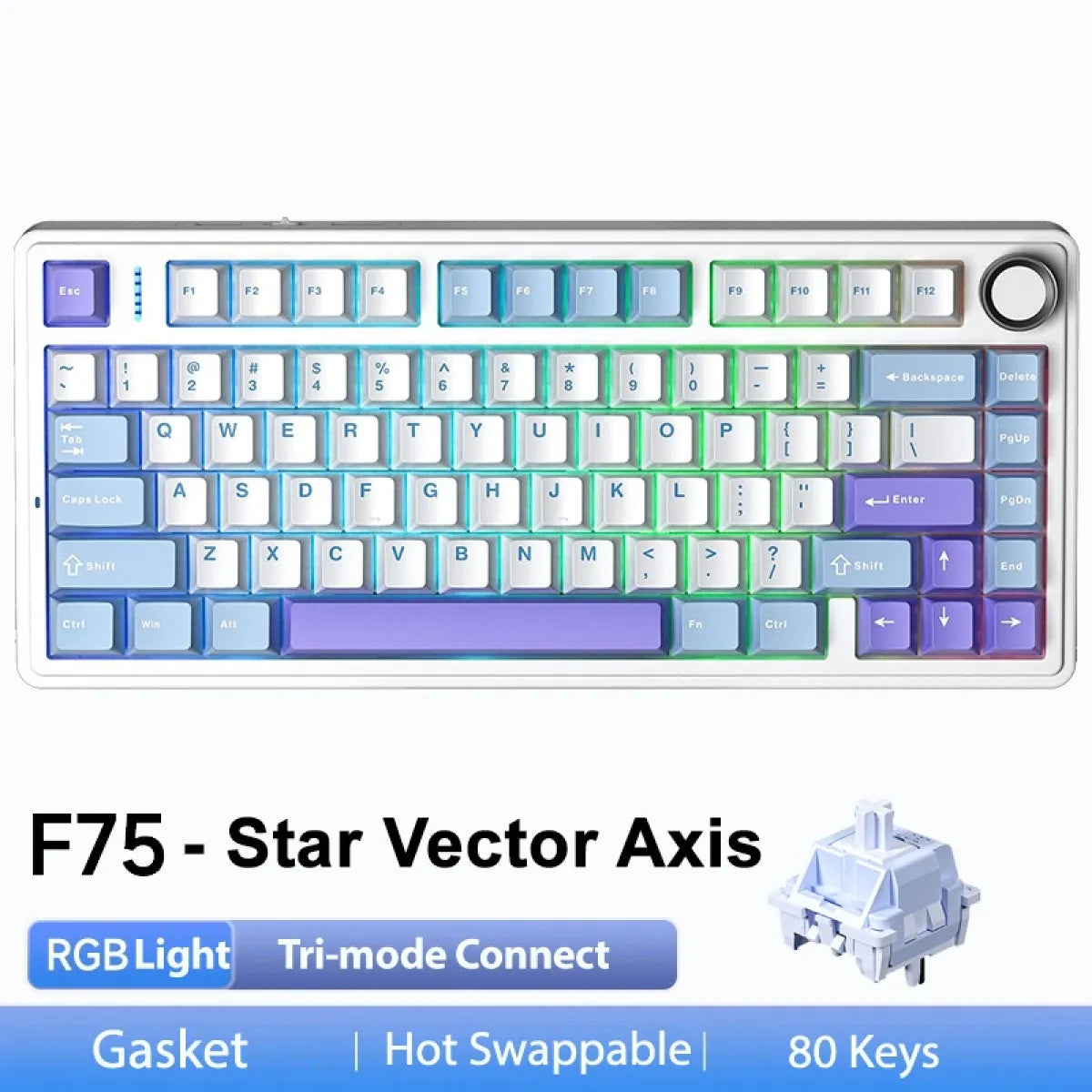 Mechanical Keyboard Wireless Three-mode Bluetooth