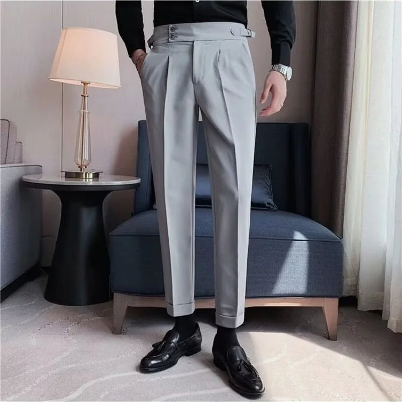 Elegant British-Style Men’s Business Pants