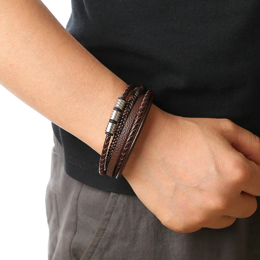 Stainless Steel Braided Bracelet with Magnetic Buckle