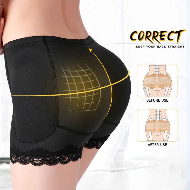 Lace Body Shaper Panties with Corset & Hip Pads