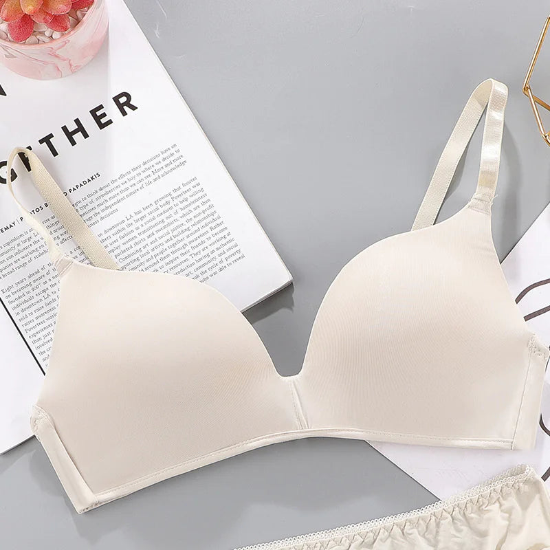 Breathable No-Rims Gather Bra for Women