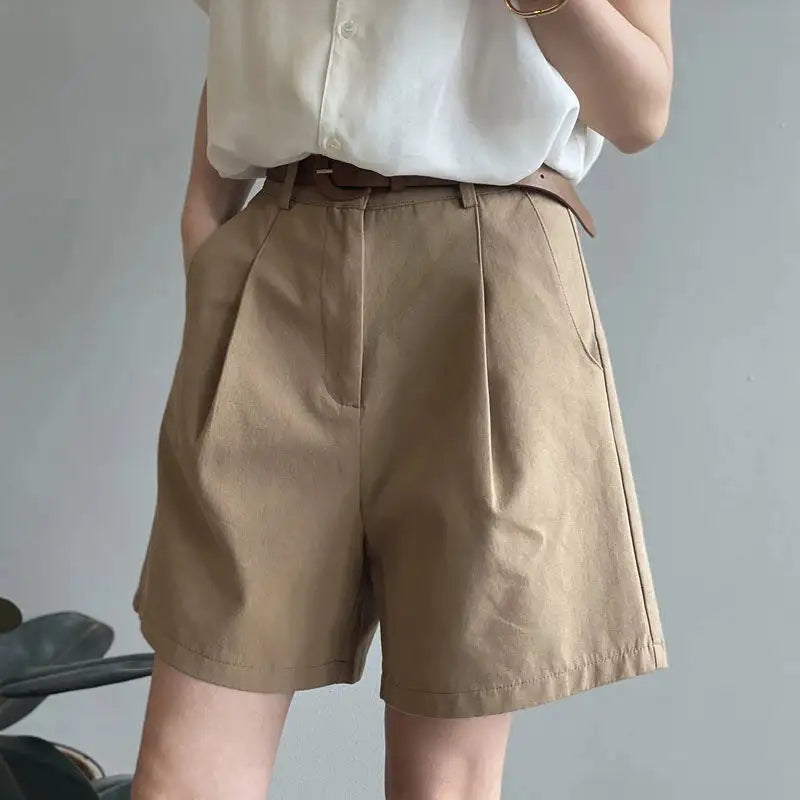 Pure Cotton Shorts High Waist