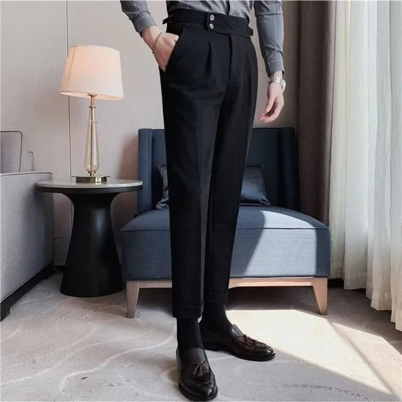 Elegant British-Style Men’s Business Pants