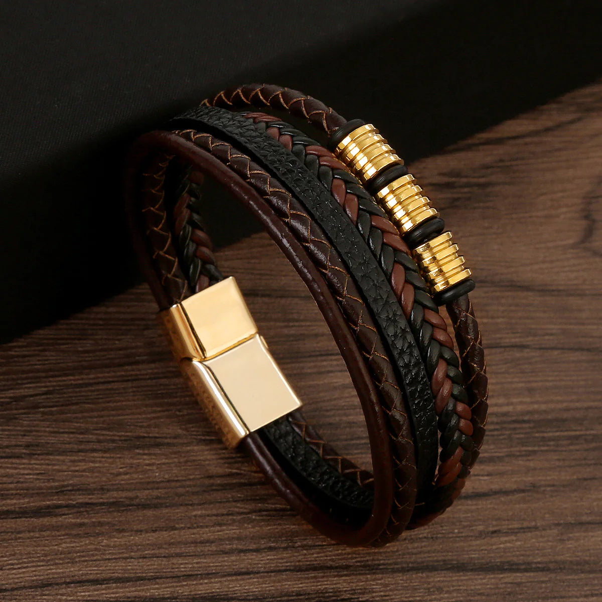 Stainless Steel Braided Bracelet with Magnetic Buckle