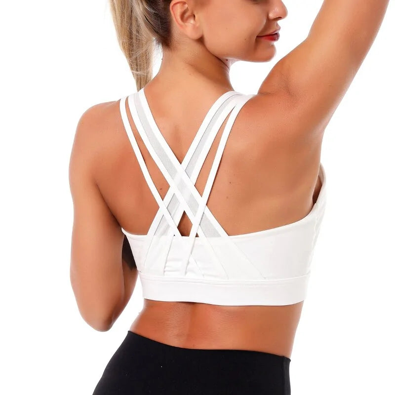 Kaminsky Women Push Up Sexy Back Sport Gathered Bra