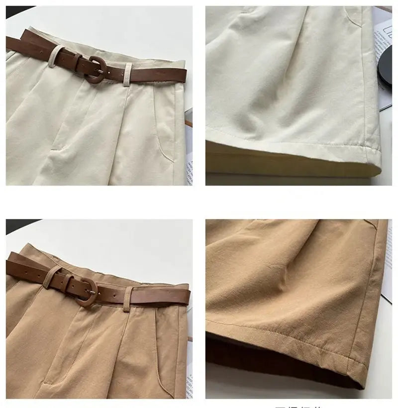 Pure Cotton Shorts High Waist