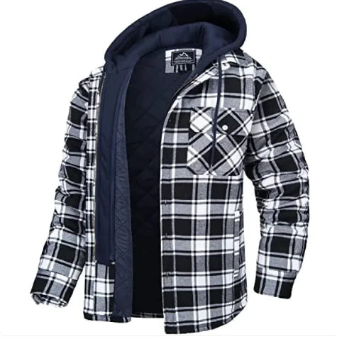 Men's Thick Padded Plaid Jacket – Cozy, Stylish, and Perfect for Cold Weather