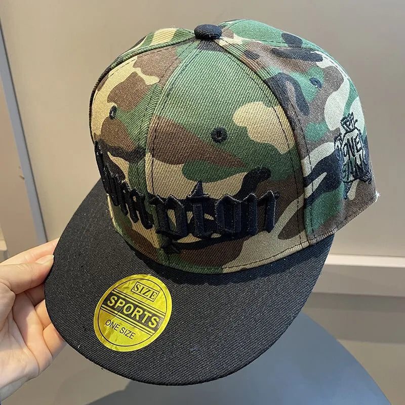 Men's Summer Wide Brim Camouflage Hip Hop Spring And Autumn Korean Style Trendy Big Head Circumference Flat Brim Baseball Hat