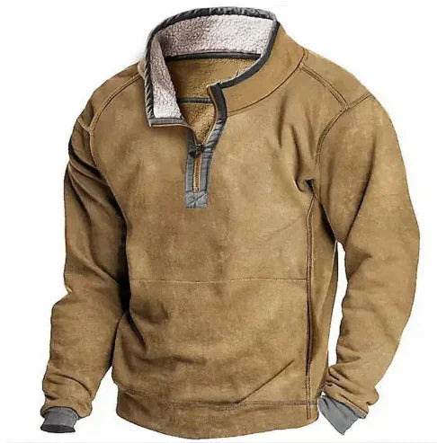 Men's Printed Half-Zip Fleece Sweater